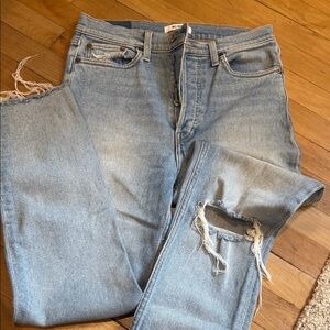 Redone Light Blue Distressed straight Jeans